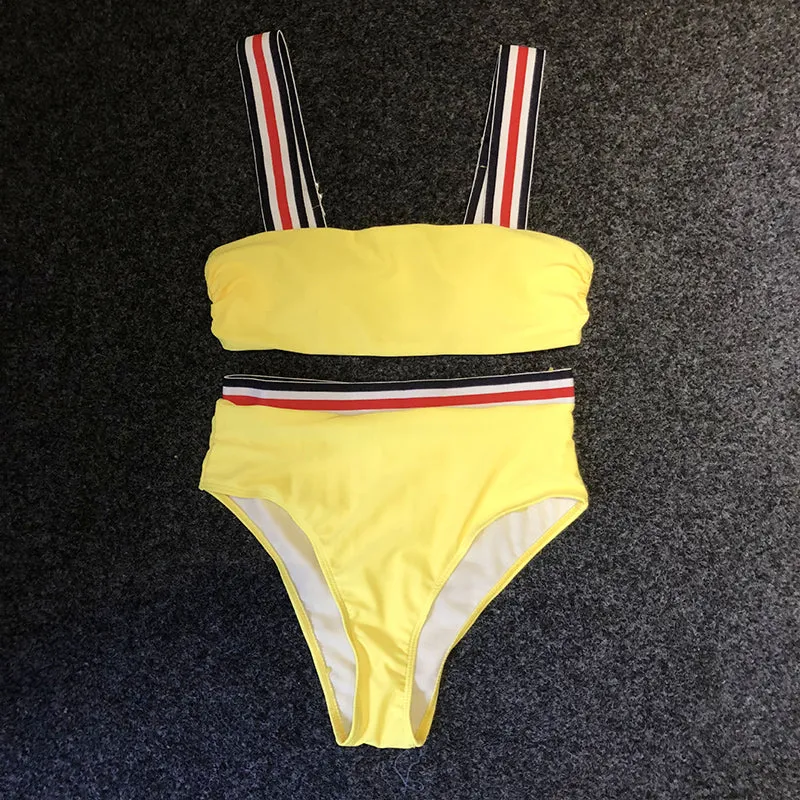 Sling Wrap Top Mid Rise Two Pieces Bikini